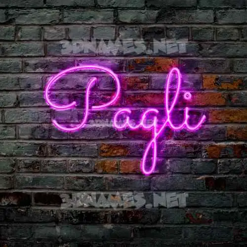 pagli in Pink Neon style - 3D name wallpaper