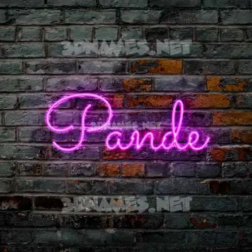 pande in Pink Neon style - 3D name wallpaper