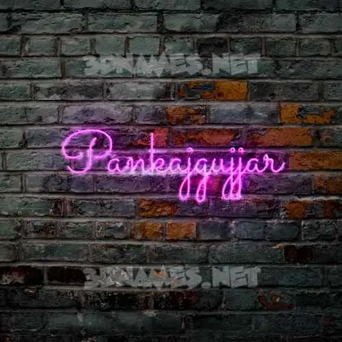 pankajgujjar in Pink Neon style - 3D name wallpaper