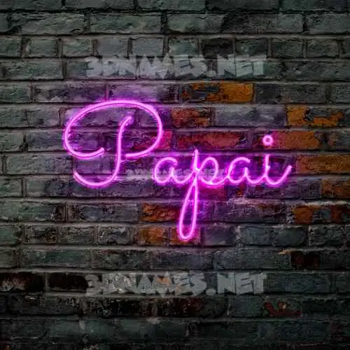 papai in Pink Neon style - 3D name wallpaper