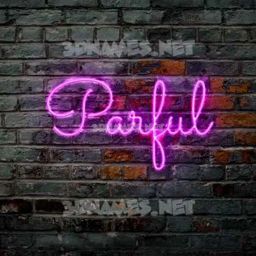 parful in Pink Neon style - 3D name wallpaper parful in Pink Neon style - 3D name wallpaper