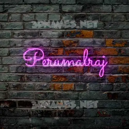perumalraj in Pink Neon style - 3D name wallpaper