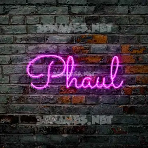 phaul in Pink Neon style - 3D name wallpaper