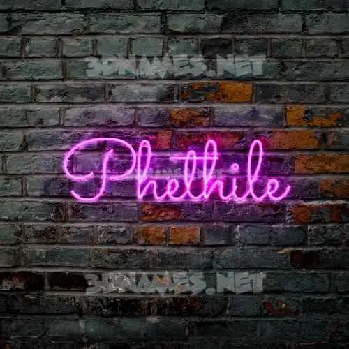 phethile in Pink Neon style - 3D name wallpaper