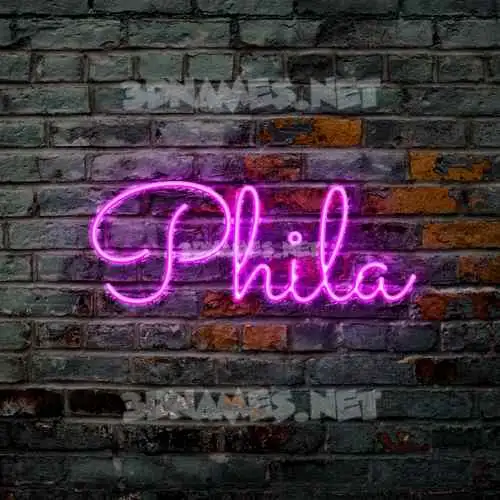 phila in Pink Neon style - 3D name wallpaper