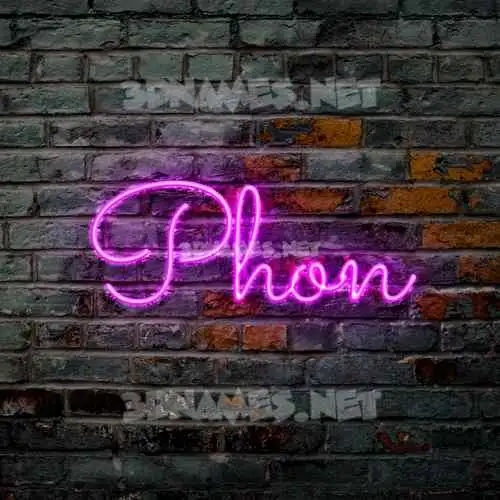 phon in Pink Neon style - 3D name wallpaper