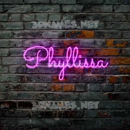 phyllissa in Pink Neon style - 3D name wallpaper phyllissa in Pink Neon style - 3D name wallpaper