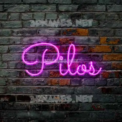 pilos in Pink Neon style - 3D name wallpaper