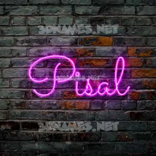 pisal in Pink Neon style - 3D name wallpaper