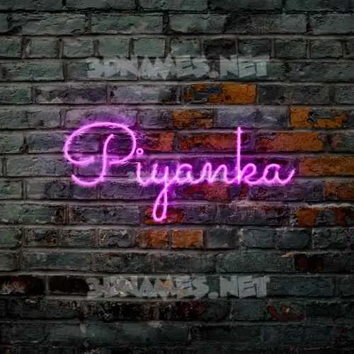 piyanka in Pink Neon style - 3D name wallpaper