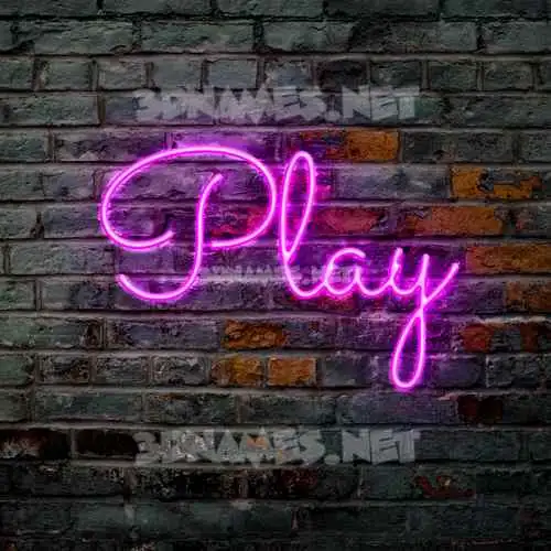 play in Pink Neon style - 3D name wallpaper play in Pink Neon style - 3D name wallpaper
