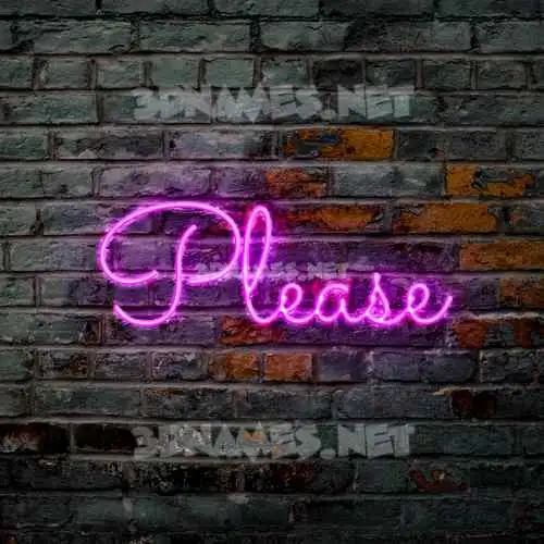 please in Pink Neon style - 3D name wallpaper please in Pink Neon style - 3D name wallpaper