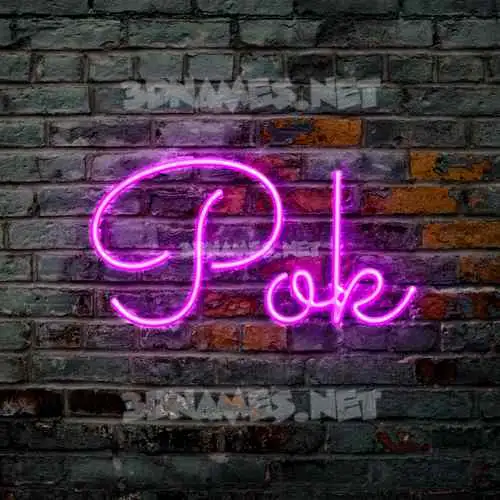 pok in Pink Neon style - 3D name wallpaper pok in Pink Neon style - 3D name wallpaper