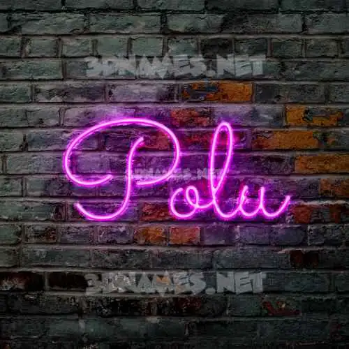 polu in Pink Neon style - 3D name wallpaper polu in Pink Neon style - 3D name wallpaper