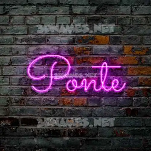 ponte in Pink Neon style - 3D name wallpaper ponte in Pink Neon style - 3D name wallpaper