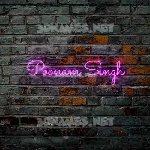 poonam singh in Pink Neon style - 3D name wallpaper