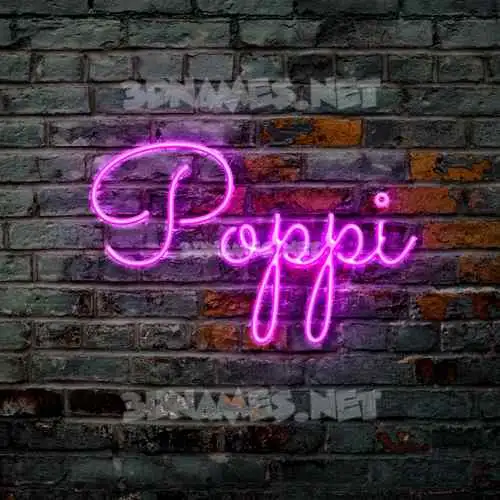 poppi in Pink Neon style - 3D name wallpaper poppi in Pink Neon style - 3D name wallpaper