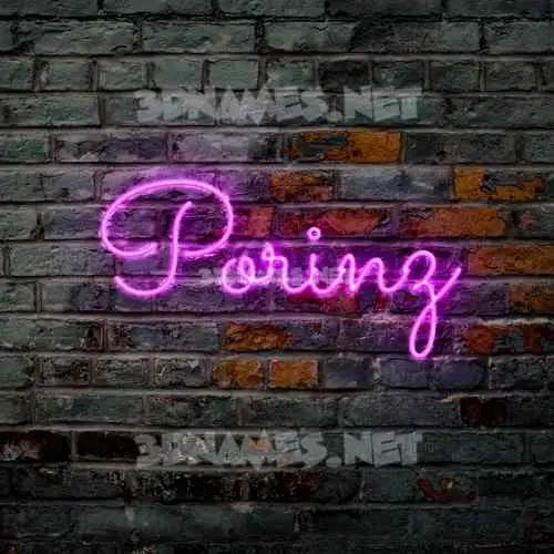 porinz in Pink Neon style - 3D name wallpaper