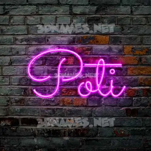 poti in Pink Neon style - 3D name wallpaper poti in Pink Neon style - 3D name wallpaper