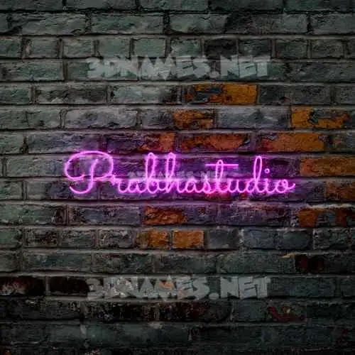 prabhastudio in Pink Neon style - 3D name wallpaper prabhastudio in Pink Neon style - 3D name wallpaper
