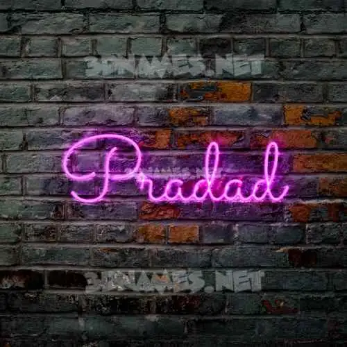 pradad in Pink Neon style - 3D name wallpaper