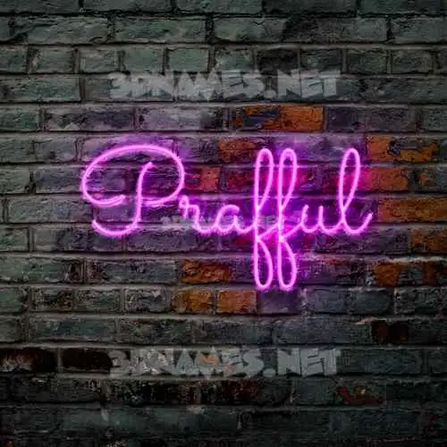 prafful in Pink Neon style - 3D name wallpaper
