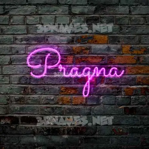 pragna in Pink Neon style - 3D name wallpaper