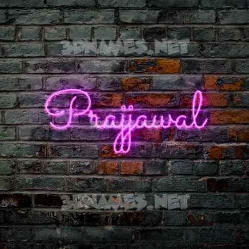 prajjawal in Pink Neon style - 3D name wallpaper