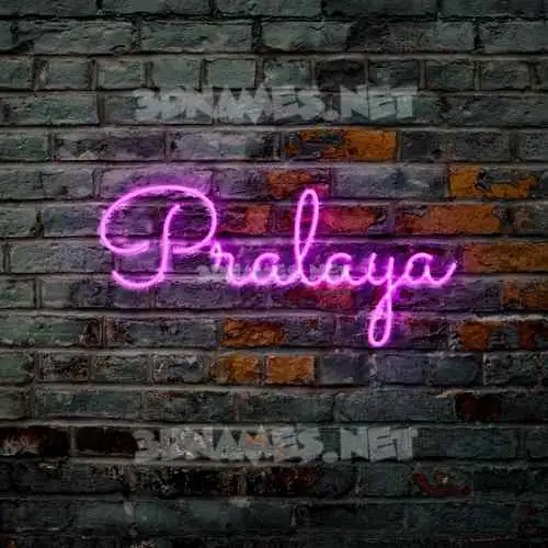 pralaya in Pink Neon style - 3D name wallpaper