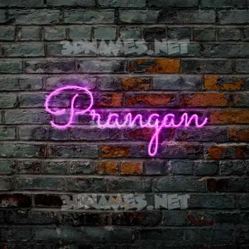 prangan in Pink Neon style - 3D name wallpaper