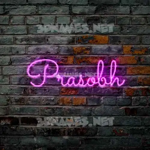 prasobh in Pink Neon style - 3D name wallpaper