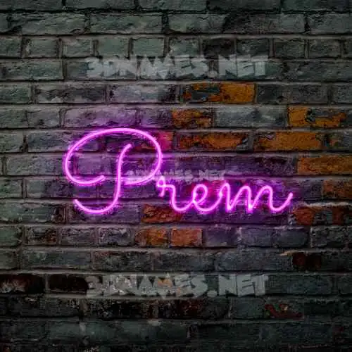 prem in Pink Neon style - 3D name wallpaper