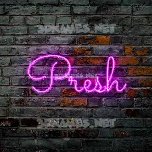 presh in Pink Neon style - 3D name wallpaper presh in Pink Neon style - 3D name wallpaper