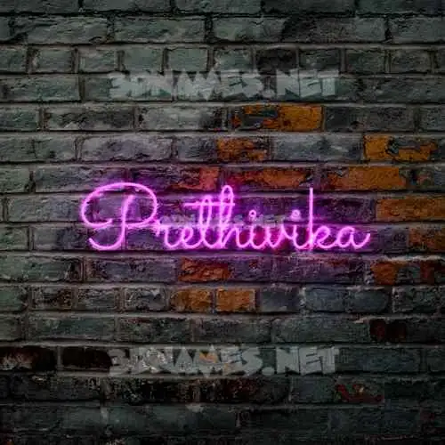 prethivika in Pink Neon style - 3D name wallpaper