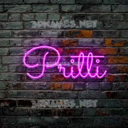 pritti in Pink Neon style - 3D name wallpaper