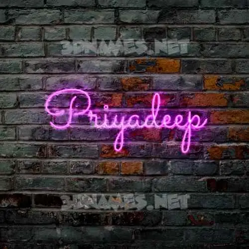 priyadeep in Pink Neon style - 3D name wallpaper