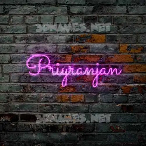 priyranjan in Pink Neon style - 3D name wallpaper