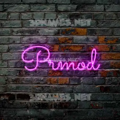prmod in Pink Neon style - 3D name wallpaper