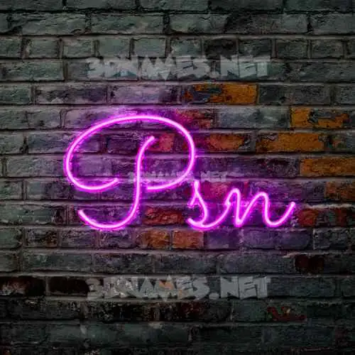 psn in Pink Neon style - 3D name wallpaper