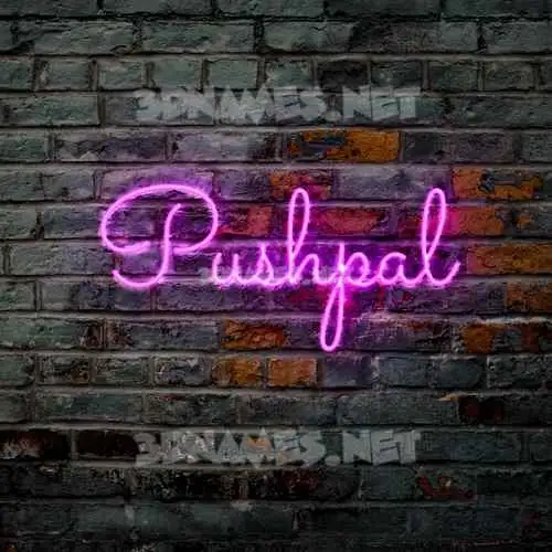 pushpal in Pink Neon style - 3D name wallpaper