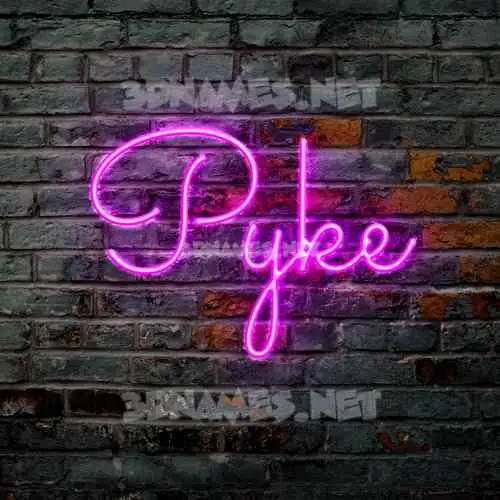 pyke in Pink Neon style - 3D name wallpaper