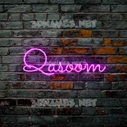 qasoom in Pink Neon style - 3D name wallpaper qasoom in Pink Neon style - 3D name wallpaper