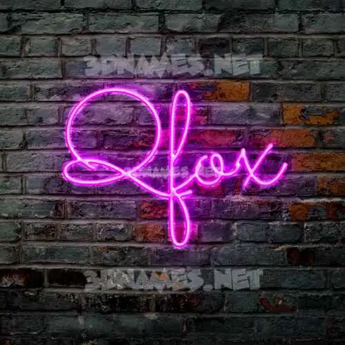 qfox in Pink Neon style - 3D name wallpaper