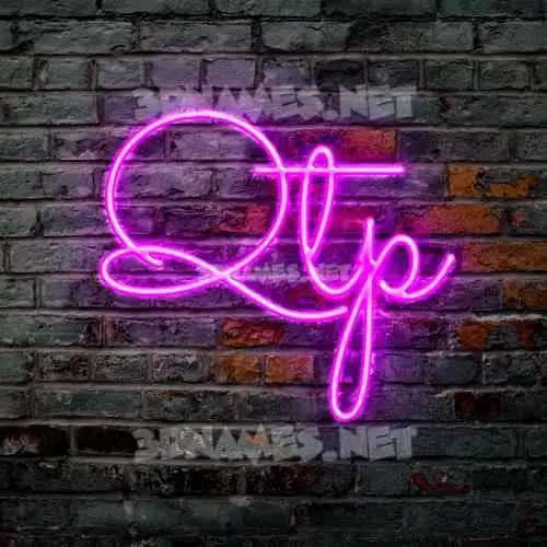 qtp in Pink Neon style - 3D name wallpaper