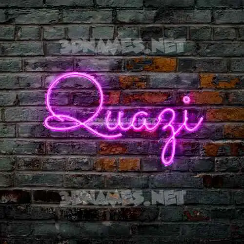 quazi in Pink Neon style - 3D name wallpaper