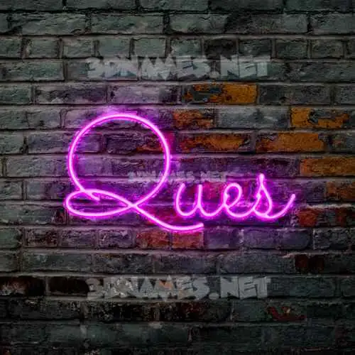 ques in Pink Neon style - 3D name wallpaper ques in Pink Neon style - 3D name wallpaper