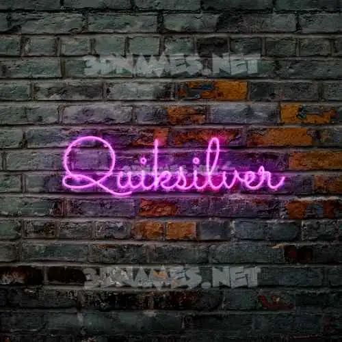 quiksilver in Pink Neon style - 3D name wallpaper