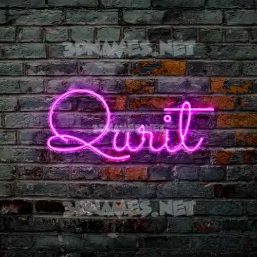 qurit in Pink Neon style - 3D name wallpaper
