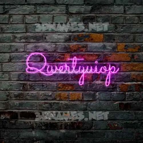 qwertyuiop in Pink Neon style - 3D name wallpaper qwertyuiop in Pink Neon style - 3D name wallpaper
