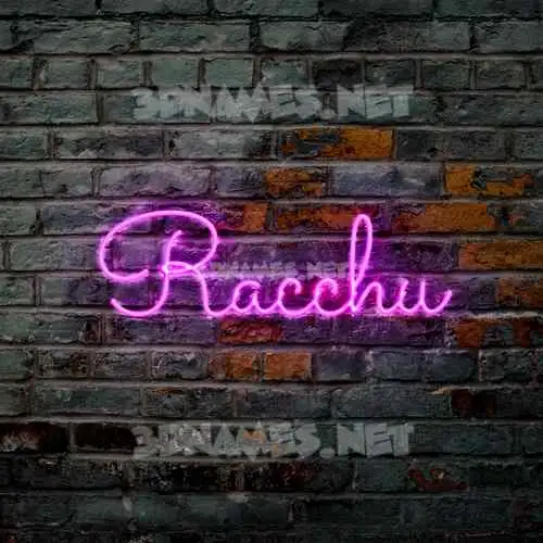 racchu in Pink Neon style - 3D name wallpaper
